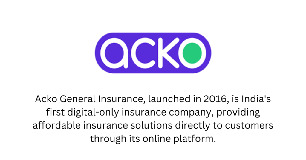 Acko General Insurance - Top 10 InsurTech Startups in India