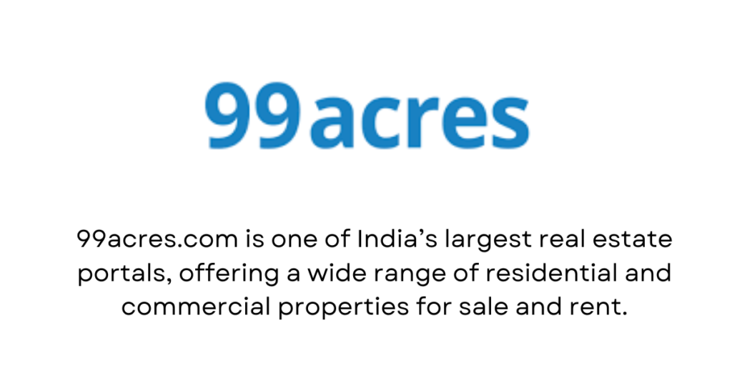 99acres.com – Top 10 Proptech Startups in india