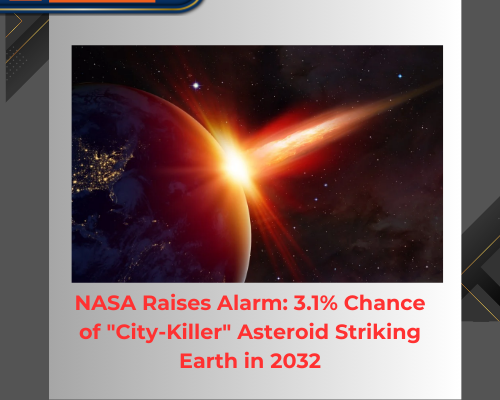 NASA Raises Alarm: 3.1% Chance of "City-Killer" Asteroid Striking Earth in 2032