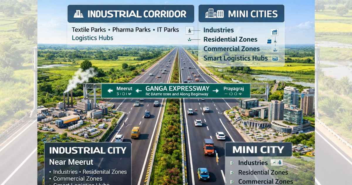 Ganga Expressway mini cities development plan Uttar Pradesh