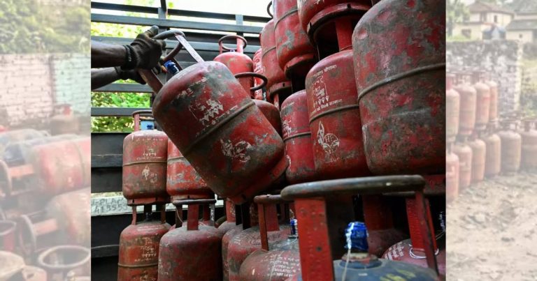 Hyderabad police seizing LPG cylinders during raid in Banjara Hills graveyard