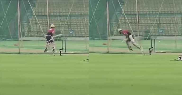 RCB bowler bowls a perfect yorker to Virat Kohli during IPL 2026 practice session