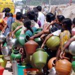 Water tankers supplying drinking water in Hyderabad during peak summer demand
