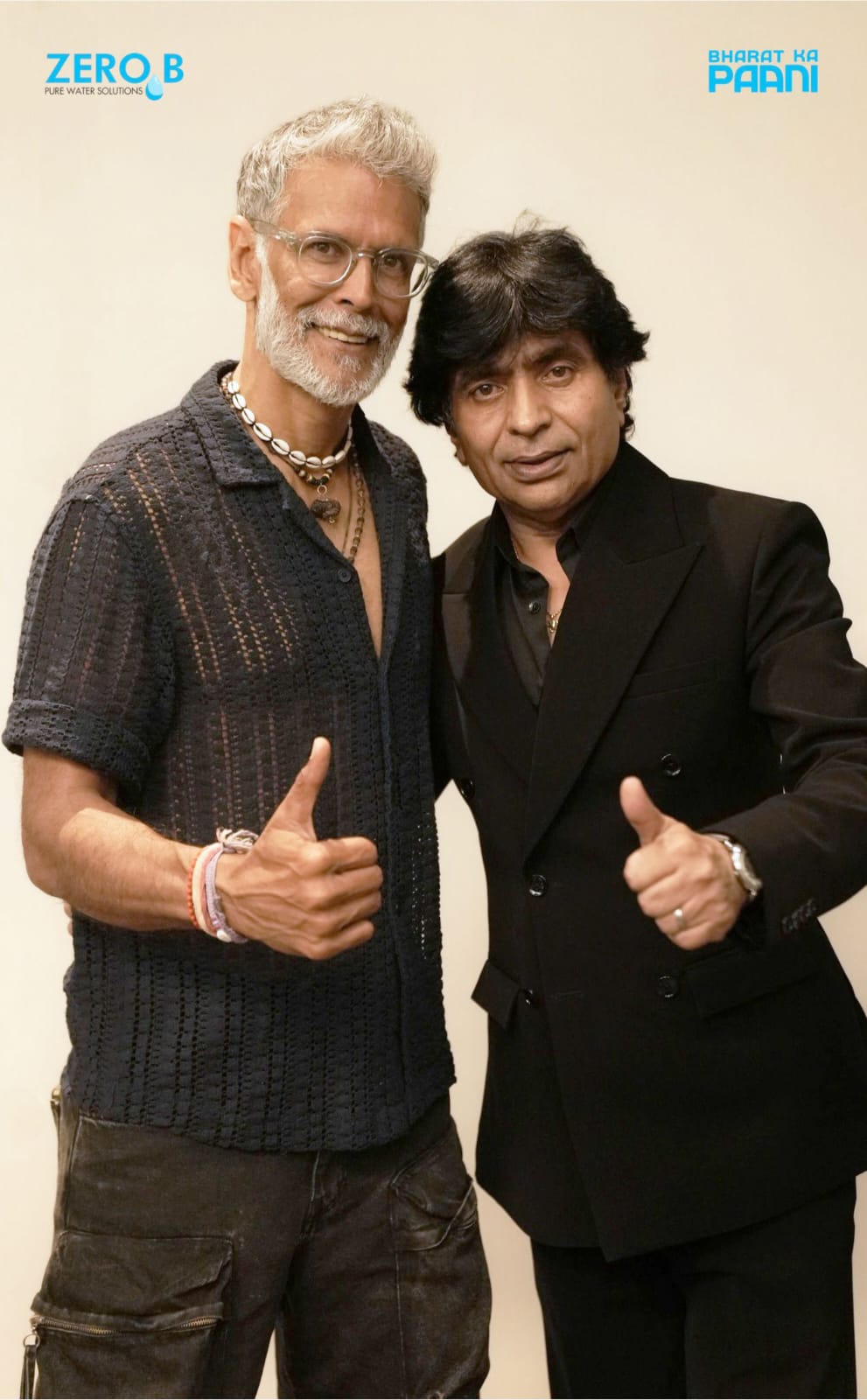 ZeroB CEO Yogesh Bajpai and Brand Ambassador Milind Soman announce their partnership to champion healthier living by promoting the importance of pure and safe drinking water